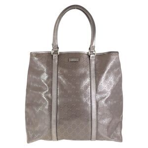 Gucci GG Canvas Leather Brown Tote Shoulder Bag